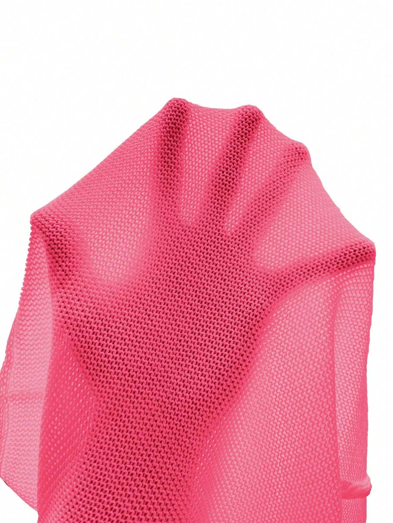 SHEIN LUNE Women's Plain Crew Neck Casual Loose Knit Sweater Vest, Autumn/Winter Hot Pink