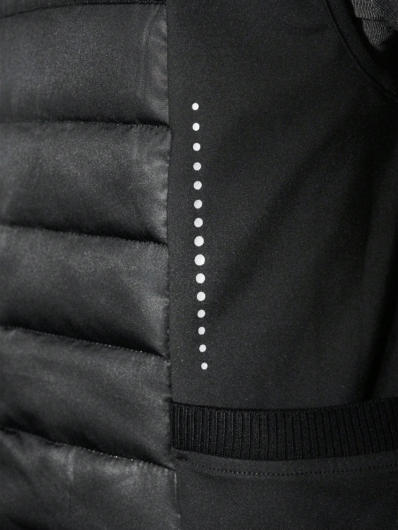 SHEIN Women Solid Color Zipper Collar Casual Padded Vest Jacket, Winter Black